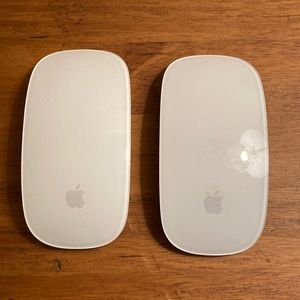 Two Apple mouse: 1st is a Apple Magic Mouse & the 2nd is Apple Magic Mouse 2